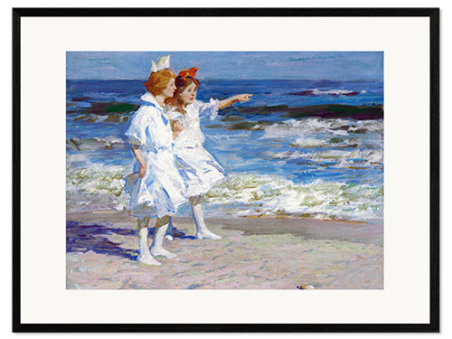 Kunsttryk i ramme Girls on the beach