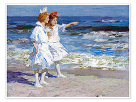 Poster Mädchen am Strand