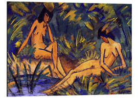 Magnettafel Sitzende Mädchen am Wasser. Um 1914-16