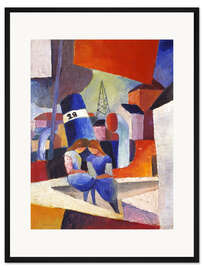 Gerahmter Kunstdruck Kinder auf der Hafenmauer, Duisburg