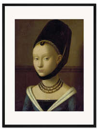 Gerahmter Kunstdruck Bildnis einer jungen Frau