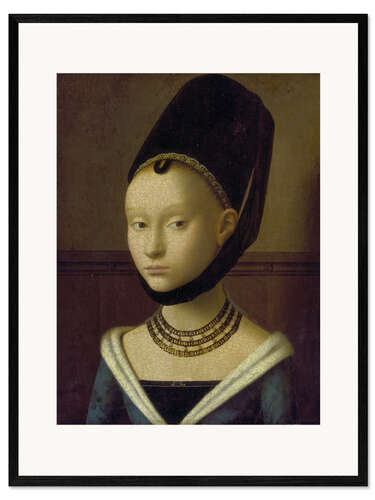 Impressão artística com moldura Retrato, de, um, mulher jovem