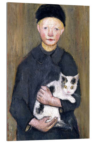 Gallery print Boy with a cat