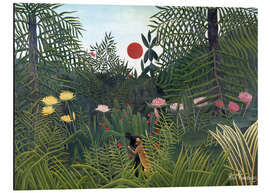 Magnettafel Urwaldlandschaft mit untergehender Sonne