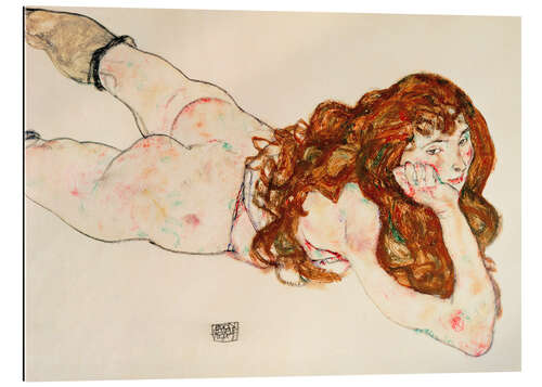 Galleritryk Nude with Red Hair Lying on her Stomach