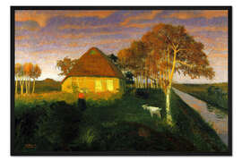 Gerahmter Kunstdruck Moorkate im Abendsonnenschein