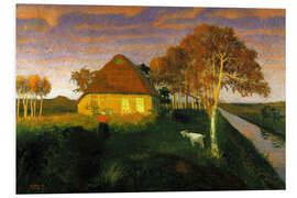 Foam board print Moor cottage in the evening sun