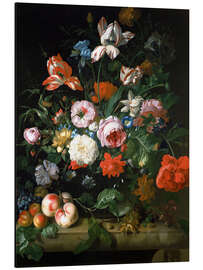 Aluminium print Still life with flowers and fruits