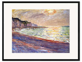 Gerahmter Kunstdruck Strand in Pourville, Sonnenuntergang