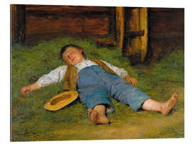 Gallery print Sleeping boy in the hay