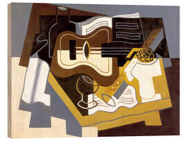 Holzbild Gitarre und Klarinette