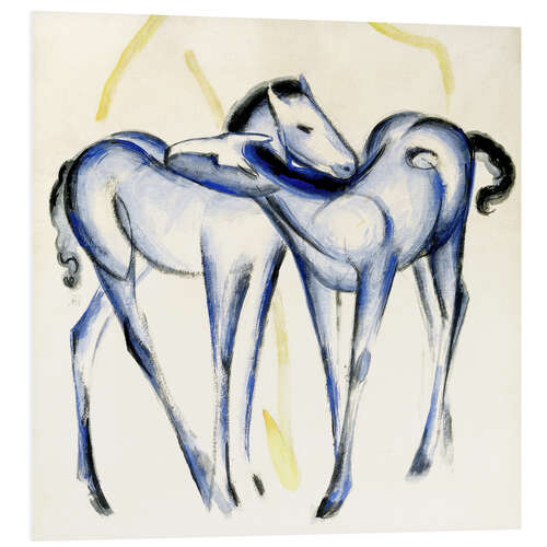 Foam board print Two blue horses