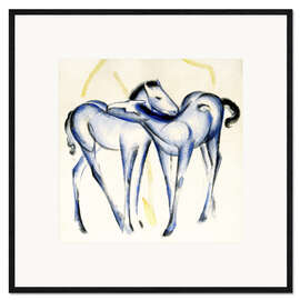 Framed art print Two blue horses