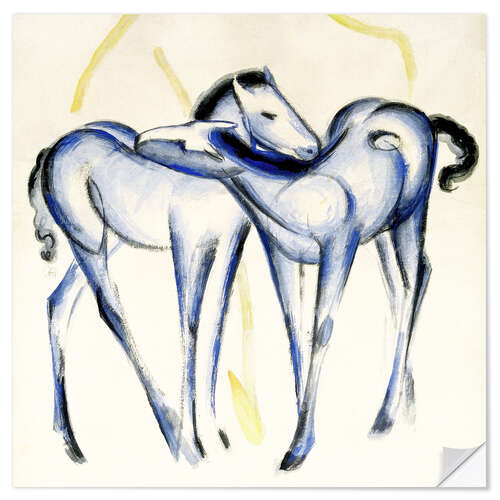Wall sticker Two blue horses