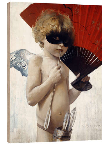 Wood print Cupid at the masked ball