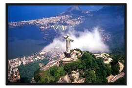 Gerahmter Kunstdruck Christus über Rio de Janeiro