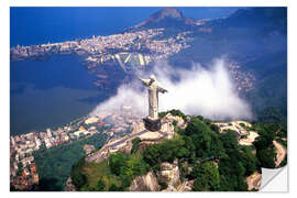 Selvklebende plakat Christ over Rio de Janeiro