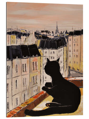 Galleritryck Svart katt i Paris