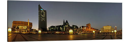 Aluminium print Leipzig evening panorama