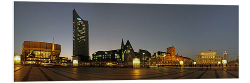 Foam board print Leipzig evening panorama