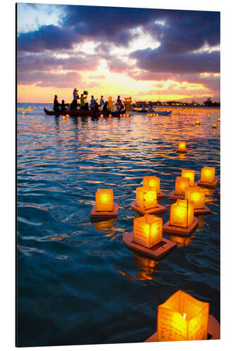 Aluminium print Lantern swimming festival in Hawaii