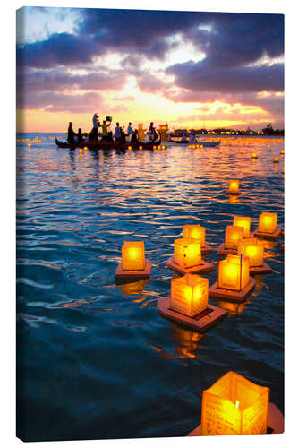 Canvas print Lantern swimming festival in Hawaii