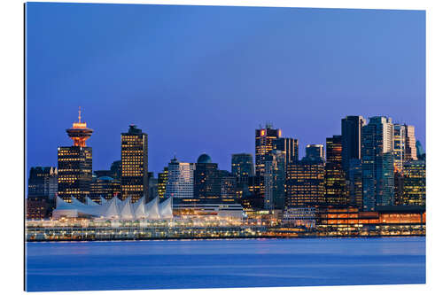 Gallery print Vancouver skyline at night