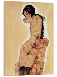 Stampa su legno  Madre e bambino - Egon Schiele