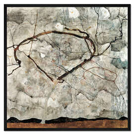 Gerahmter Kunstdruck Herbstbaum in bewegter Luft