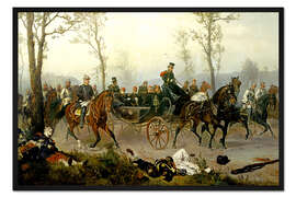 Gerahmter Kunstdruck Napoleon III. und Bismarck bei Donchery 1870