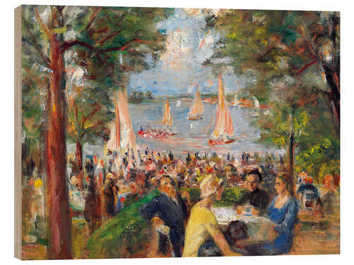 Tableau en bois Biergarten au bord de la rivière Havel