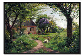 Gerahmter Kunstdruck Weidende Ziege in Einem Garten, Tyllinge