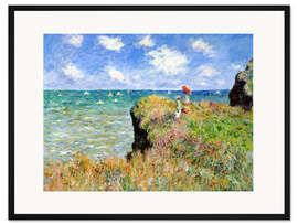 Framed art print Clifftop walk at Pourville