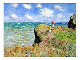 Juliste  Clifftop walk at Pourville - Claude Monet