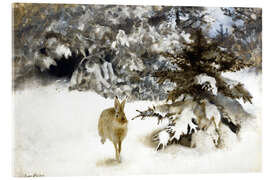 Acrylic print A hare in the snow