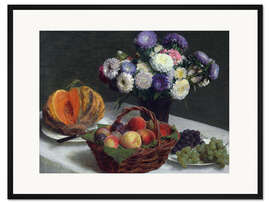Gerahmter Kunstdruck Blumen &amp; Früchte
