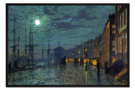 Gerahmter Kunstdruck Docks bei Mondlicht - John Atkinson Grimshaw