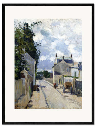 Kehystetty taidepainatus Rue de L'Hermitage Pontoise. 1874