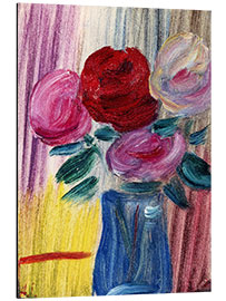 Alubild Blumen in blauer Vase