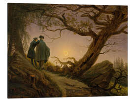 Gallery print Two men contemplating the moon