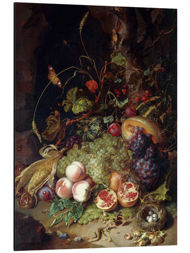 Obraz na aluminium Still life with fruits and insects