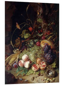 Tableau en PVC Nature morte aux fruits et aux insectes