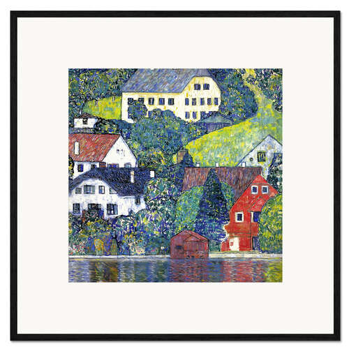 Kunsttryk i ramme Houses at Unterach on the Attersee
