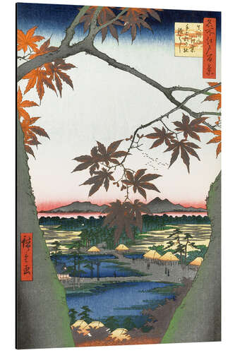 Alumiinitaulu Maple leaves, the Tekona shrine and the bridge