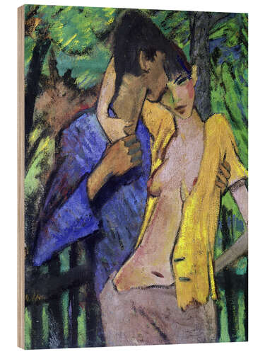 Quadro de madeira Loving couple. 1919