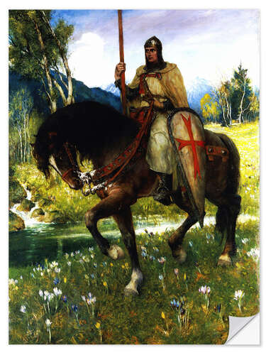 Selvklæbende plakat Parsifal auf der Suche nach dem Heiligen Gral. 1912