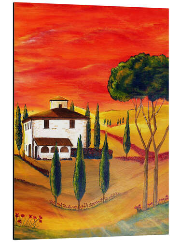 Tableau en aluminium Chaleur de la Toscane