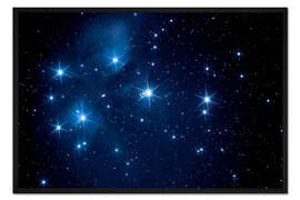 Gerahmter Kunstdruck Siebengestirn - M 45 - Plejaden