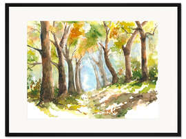 Gerahmter Kunstdruck Baumallee