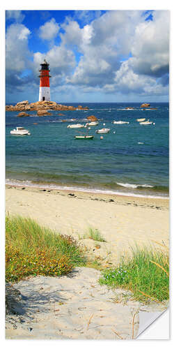 Selvklebende plakat Little harbor at the lighthouse